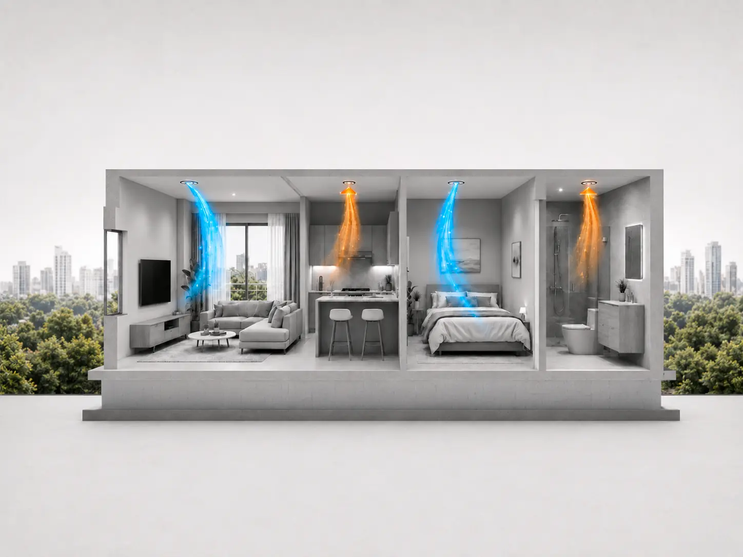 Humidity optimisation in residential apartments