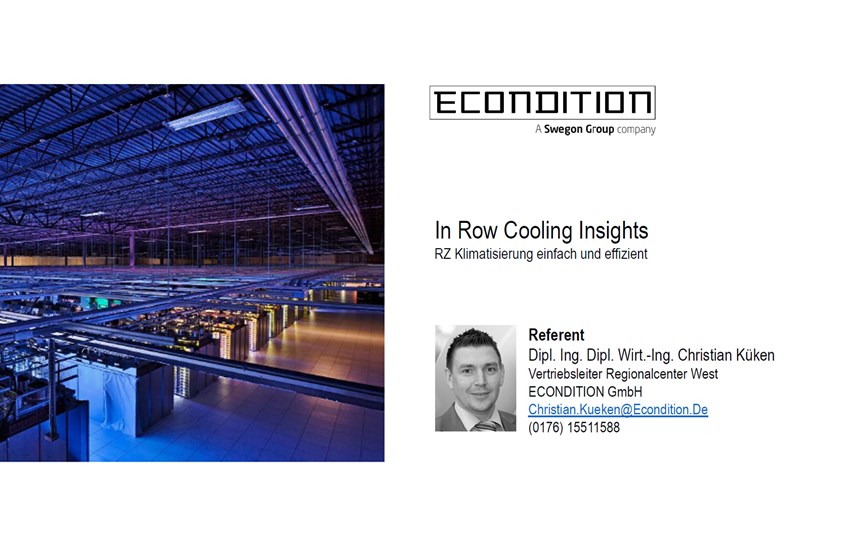Econdition Symposium InRow Cooling Insights: Köln, Stuttgart