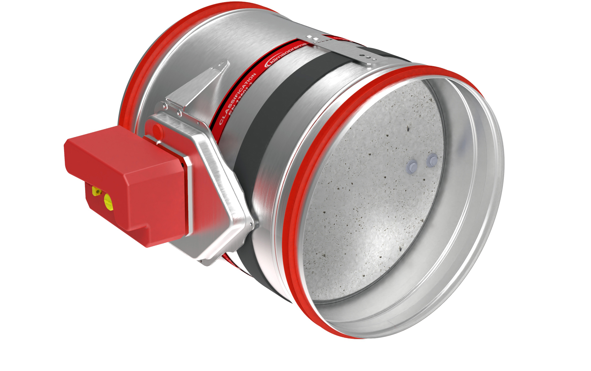 circular fire damper with insulated blade