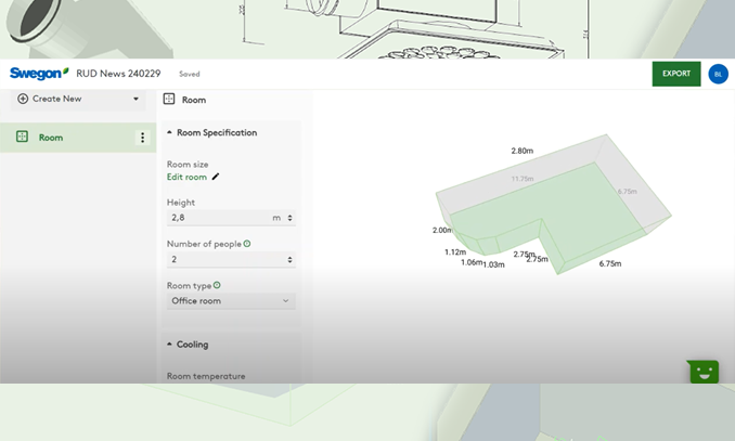 Configuration personnalisée des pièces et vitesse d'air maximale dans la zone occupée.